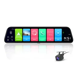 12 Inch Smart Rear View Mirror ADAS 4G GPS Car DVR Dual Camera