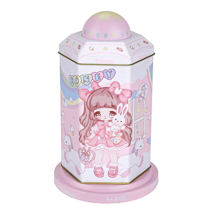 Toys plush jack in the box hand cranked pop up tin music box