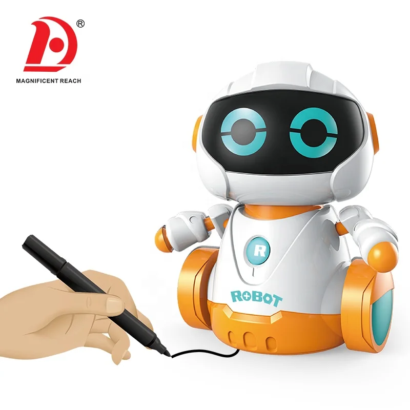 HUADA 2023 Draw Line Follower Robot Kids Learning Educational Line Following Robot Toys With Light & Sounds & Battery