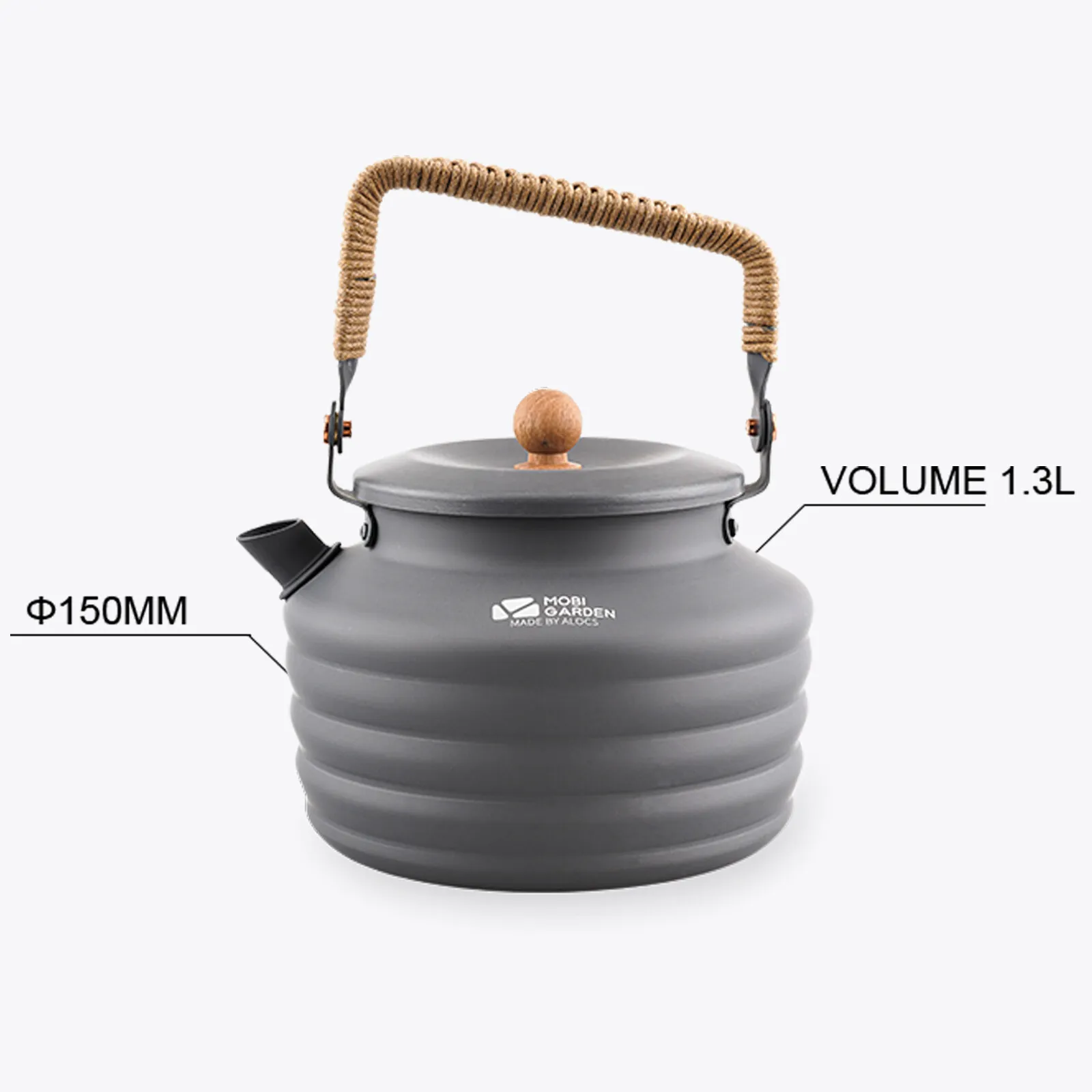 MOBI GARDEN Water Kettle 1.3L With Handle Aluminum Lightweight Teapot