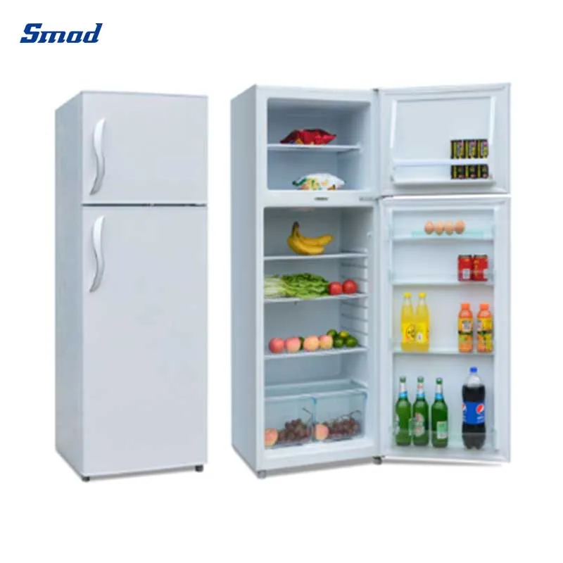 Home 138L Double Door Upright Freezer 220V White Silver Refrigerator