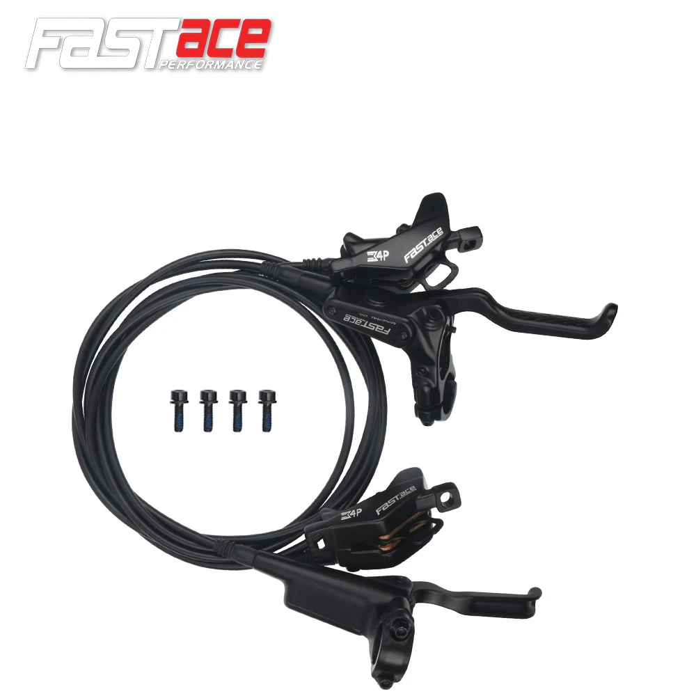 Fastace 4 Piston Bicycle Disc Brakes MTB Hydraulic Disc Brake Set Mountain Bike Front Rear Brake 950mm 1800mm Bicycle Parts
