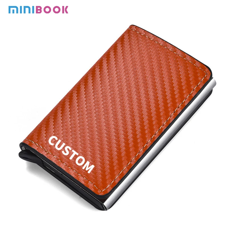 Customized Logo Rfid Blocking Aluminum Metal Wallet Minimalist Wallet Credit Card Holder With Money Clip