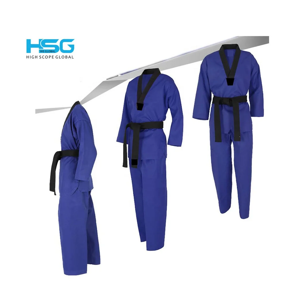 New 2022 Taekwondo Uniforms High Quality 100% Cotton V Neck doboks with custom logo embroidery