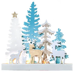 4L warm white LED woodworking table craft New Year Christmas Decoration