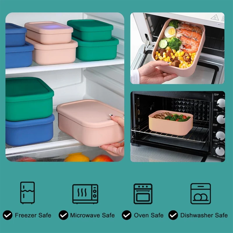 New Arrival Portable Rectangular Food Grade Heatable Lunch Box with Lid Wholesale Bento Box for Lunches