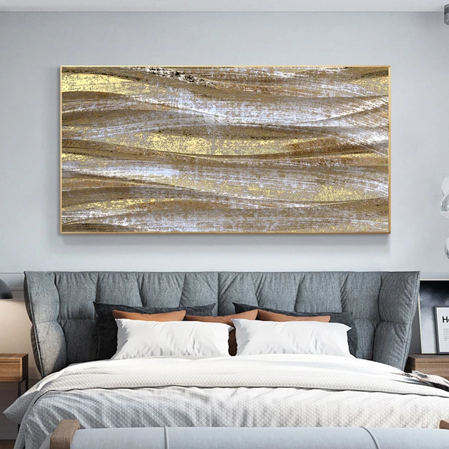 Hot Selling Wholesale Abstract Gold Foil Wall Pictures artwork frame hand painted art oil painting canvas