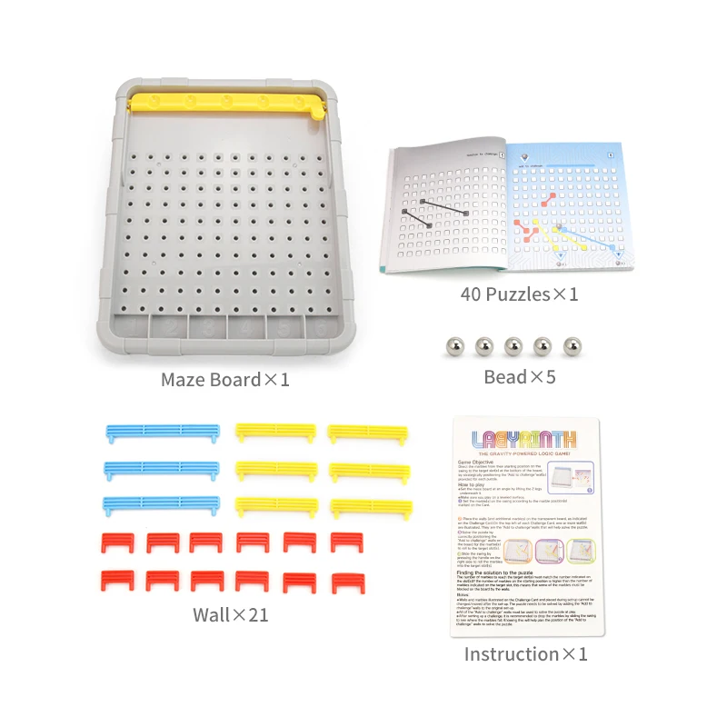 Kidewan STEM Educational Gravity Powered Logic Bead Track  Maze Toys Board Game For Kids Toddler Intelligent Training