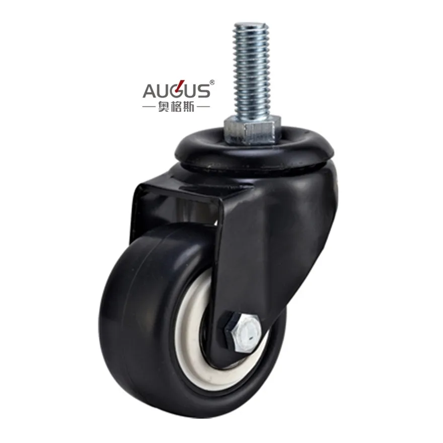 60mm height Wholesale Light Duty Caster Wheel Black PVC/PU Double Ball Bearings for Furniture Sofa/Table/Chair