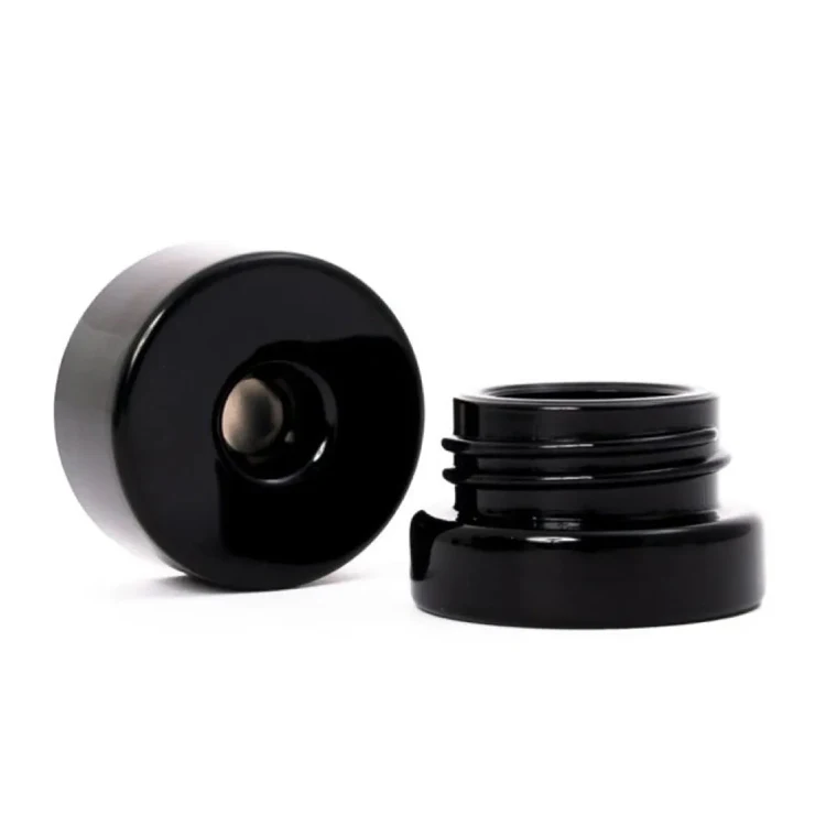 Custom pop jar 4ml 5ml black color vac sealed container clear child resistant glass jar