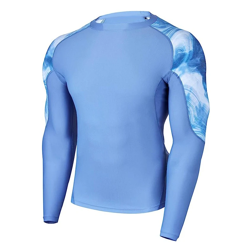 Пользовательские Длинные рукава полиэстер спандекс нейлон Mma Rash Guard рубашки Upf защита от солнца одежда компрессионная рубашка