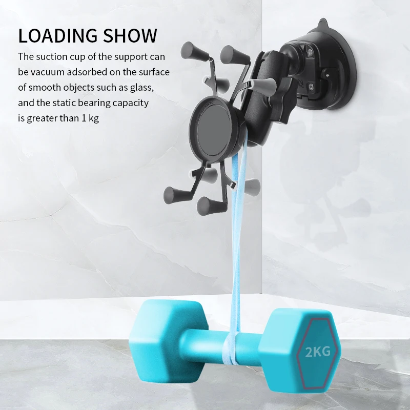 VIN Mounts Triple Suction Cup with X-Grip Iphone Charging Charger Adapter for Dashboard/Glass Phone Mounting for Ram mount