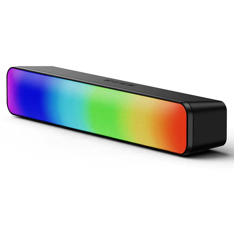 Hot Selling Mini Wireless Bass Subwoofer RGB HIFI Stereo Surround Outdoor Soundbar Speaker for Computer TV Phone