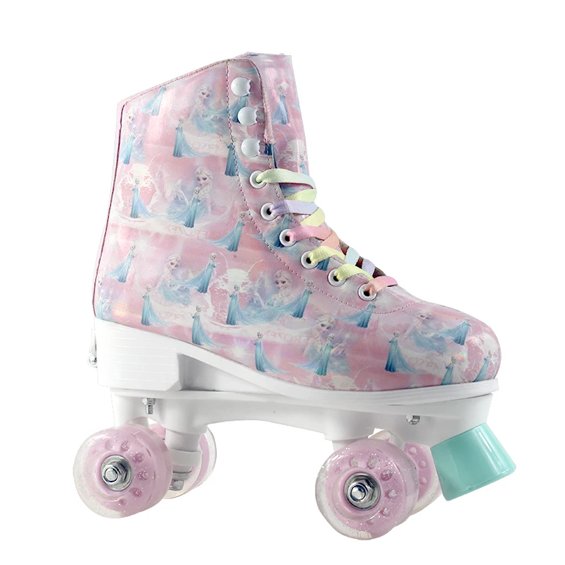 Womens and Girls Rollerskates Adult Size Adjustable Women Quad Roller Skates with High Heel