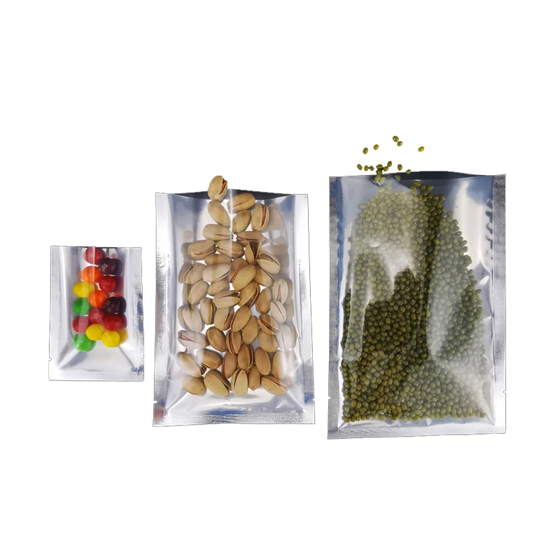 Custom Logo Silver 80 Micron Aluminum Foil Storage Food Vacuum Sealed Bag For Grains/Nuts