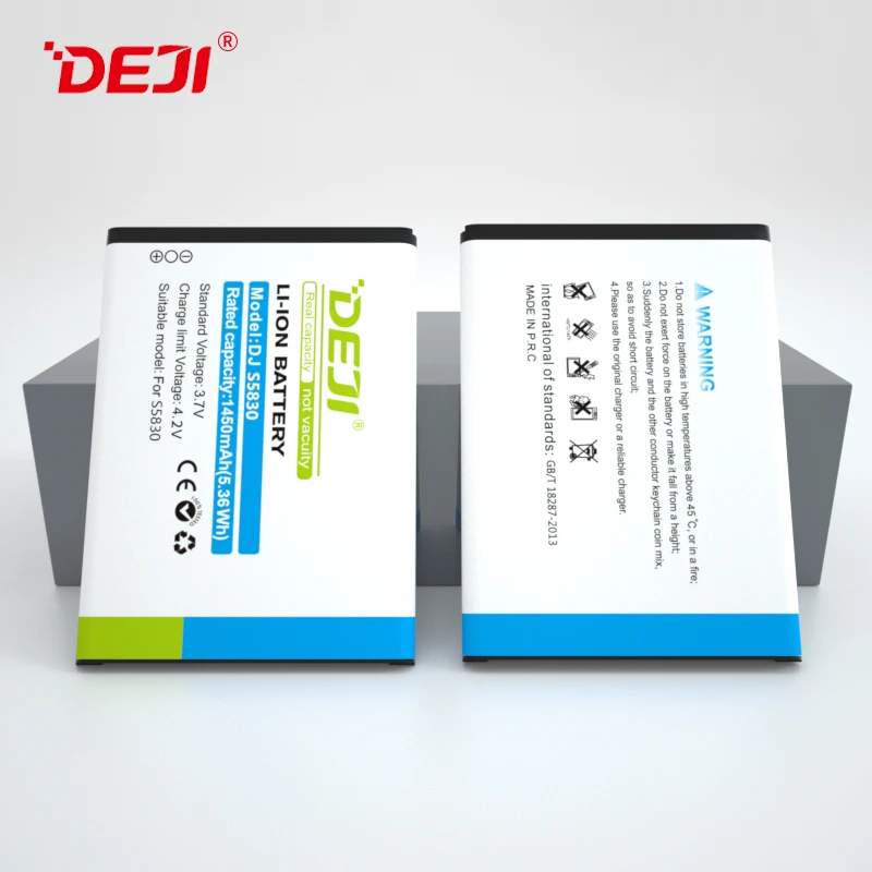 DEJI High Capacity 1450mAh S5670 S7250 S7500 Digital Batteries For Samsung S5830 EB494358VU Battery