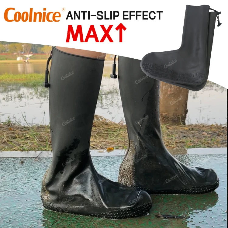 Coolnice Resable overshoes Silicone Rain Mud Waterproof Shoe Cover rubber Shoe Covers Protectors