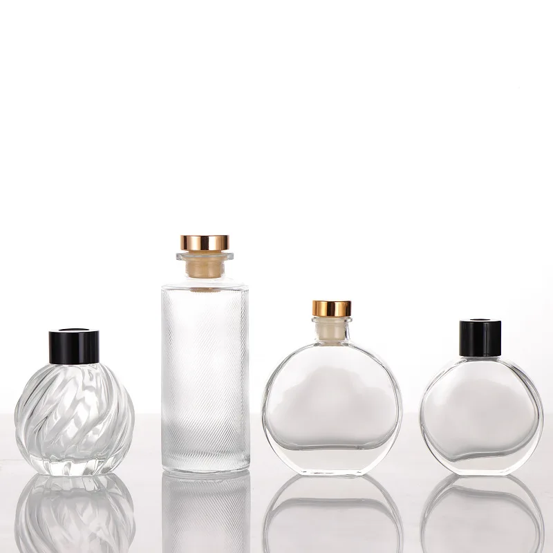 Wholesale price 100ml Round Cylindrical Transparent Cosmetics Packaging Aromatherapy Perfume Glass Bottles