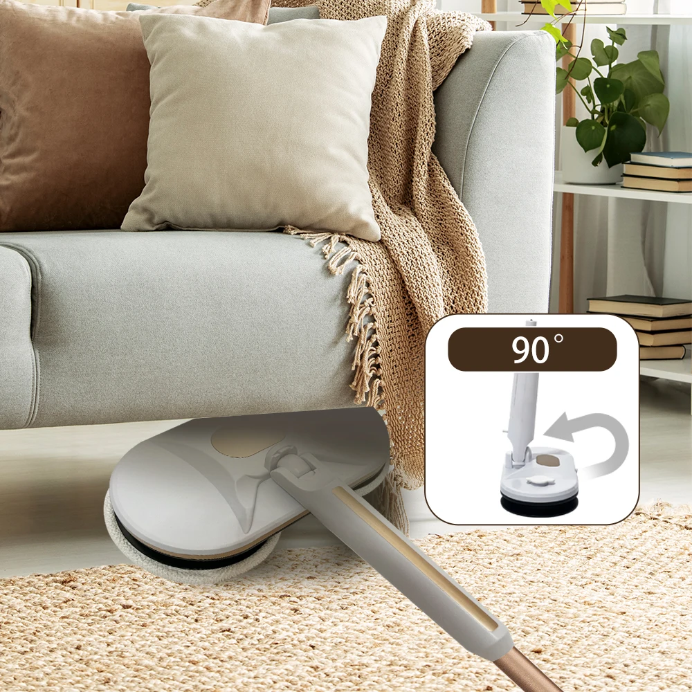 Electric Water Mop Cleaner Machine 360° Rotatable Spin Cleaning Mop Wet and Dry Use Hand Push Household Floor Cleaning