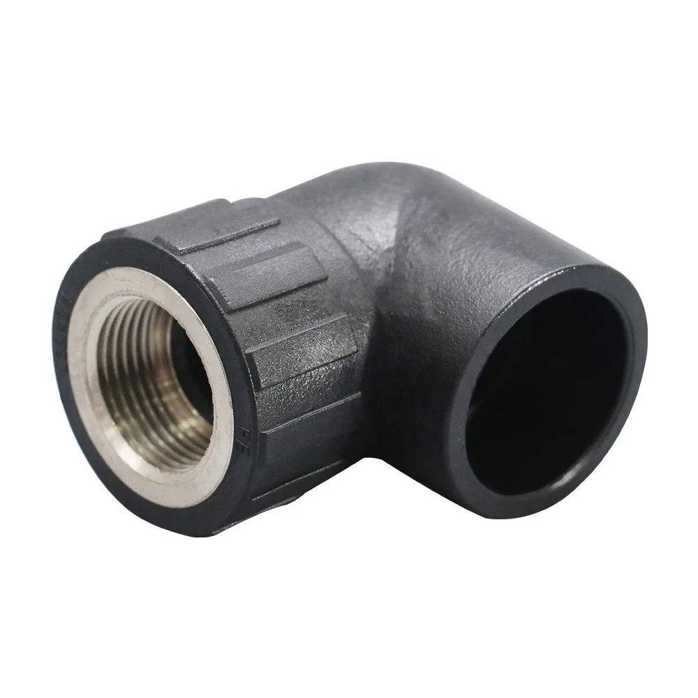 
Hot selling HDPE water pipe fittings female thread elbow black plastic socket fusion female elbow 
