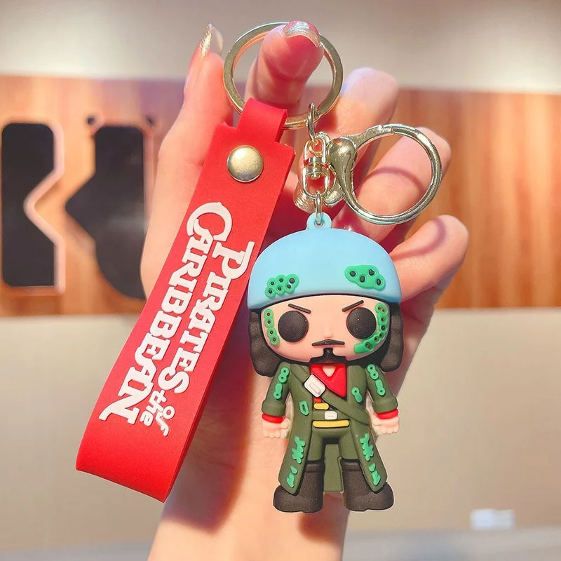 Hot Sale 3D Cartoon Anime Kawaii Q Pirats Keychain Custom Cartoon 3D Pvc Q Pirats Key Chain