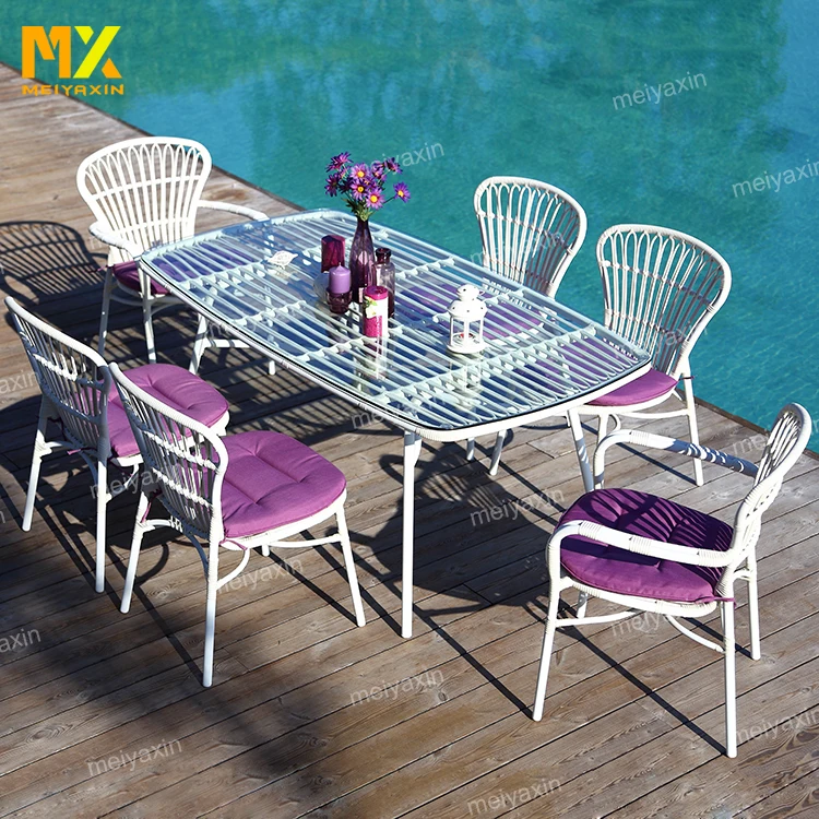 MX four season modern outdoor living home rattan wicker bistro lawn furniture set