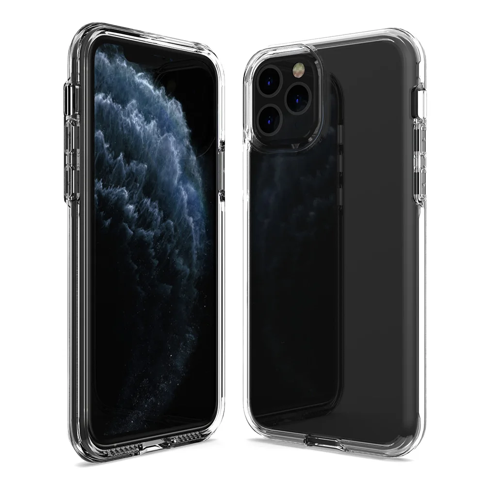  Custom Transparent TPU PC Clear Mobile Cases Cell Phone Covers For Apple iPhone 11 Pro Max 12 Mini