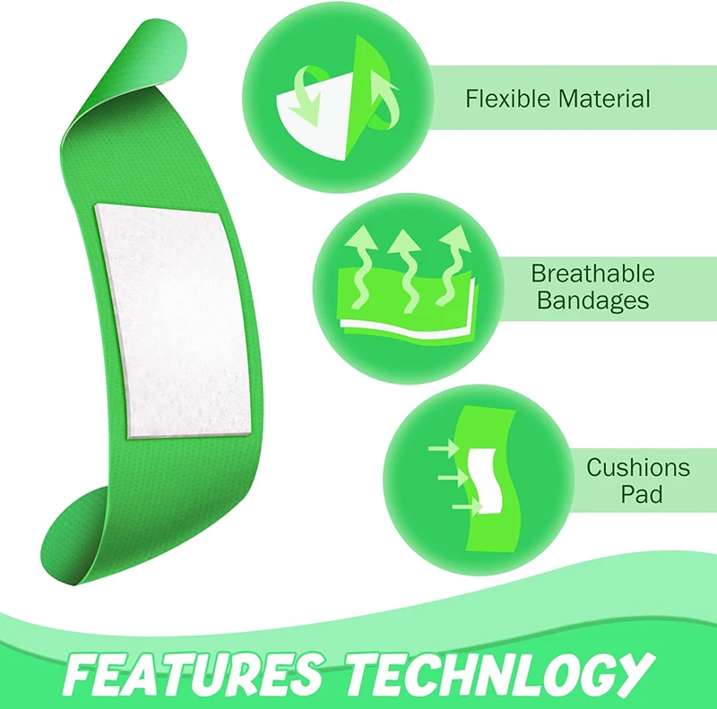 Eco Friendly Band Aid Band-Aid Machine  Metal Tin Blue Detectable Custom Band Aid For Kids