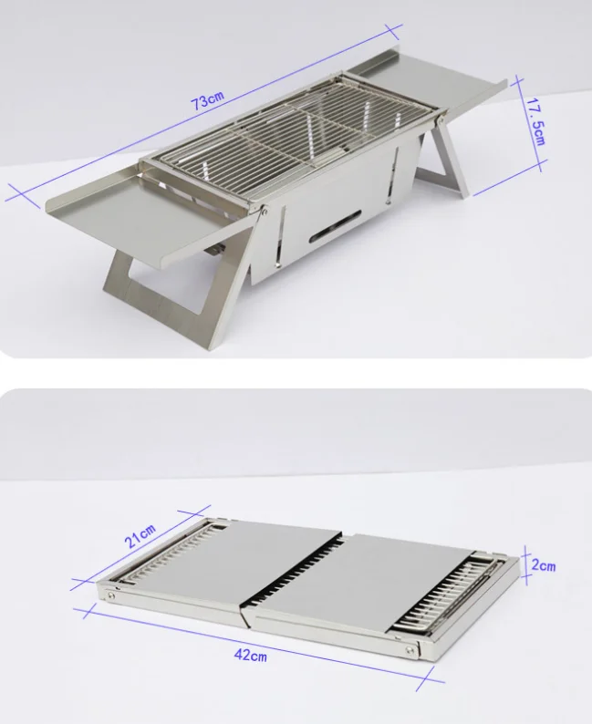 Хит продаж легко складывающиеый гриль из ржавой стали уличный угольный утолщенный мелкий бытовой старый карбоновый шампуры