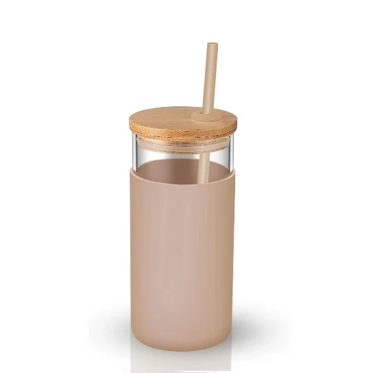 Best Selling 18oz Gradient Color Skinny Tumbler Lid Straw Frosted Straight Glass Water Bottles Sublimation Blank Glass Tumbler