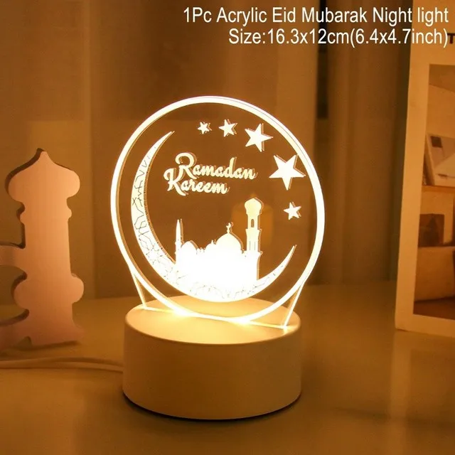 Мусульманский декор для вечеринки ИД Мубарак 3D светодиодный ночник украшение Рамадан фестиваль дома спальни
