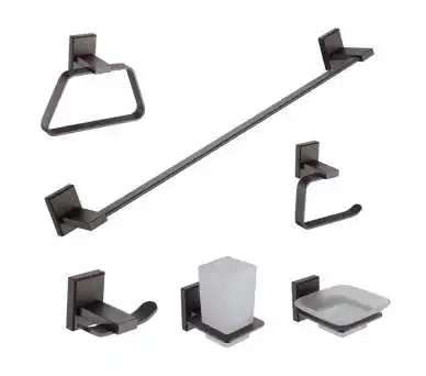 Hot Sale Retro Luxury Multifunctional Bathroom Accessories Set Modern Aluminum Washroom Accessories Design for House or Villas