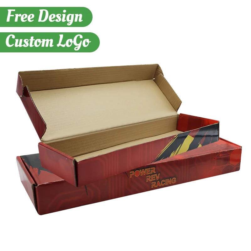 Custom red paper mailing box automotive parts with single-sided color printing big kraft paper corrugated mailer box packaging