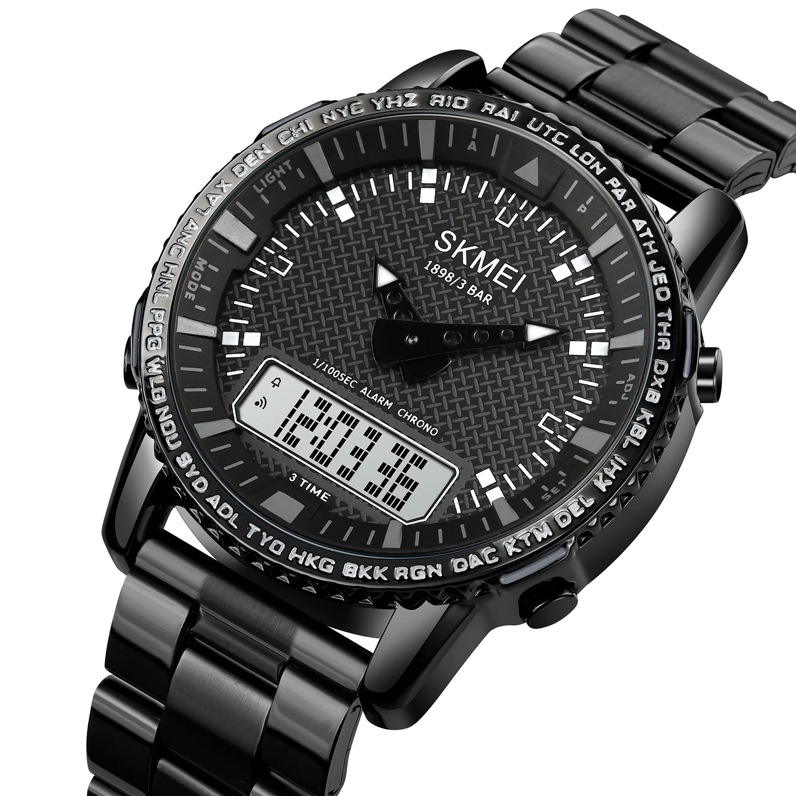 New Men Watch Gold Skmei 1898 Best Brand Watches Factory Manufacture Luxury Wristwatch Male Clock Dual Time