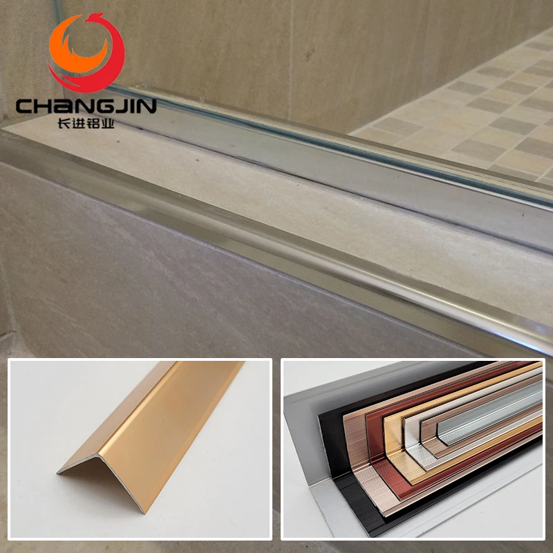 black gold aluminum alloy protection extrusion tile corner trim edge profile