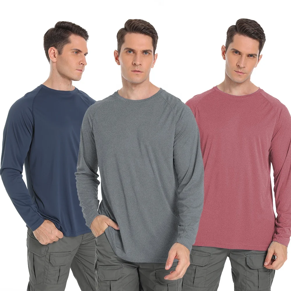 UV Sun Protection UPF 50 Quick Dry Polyester Long Sleeve Fishing Shirt Waterproof Sportswear for Adults XXL Size