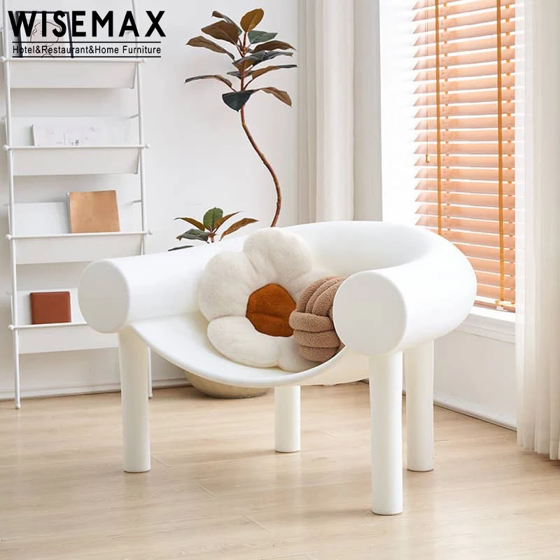 WISEMAX FURNITURE Wholesale reading room plastic chair living room furniture curved backrest horseshoe yellow leisure armchair