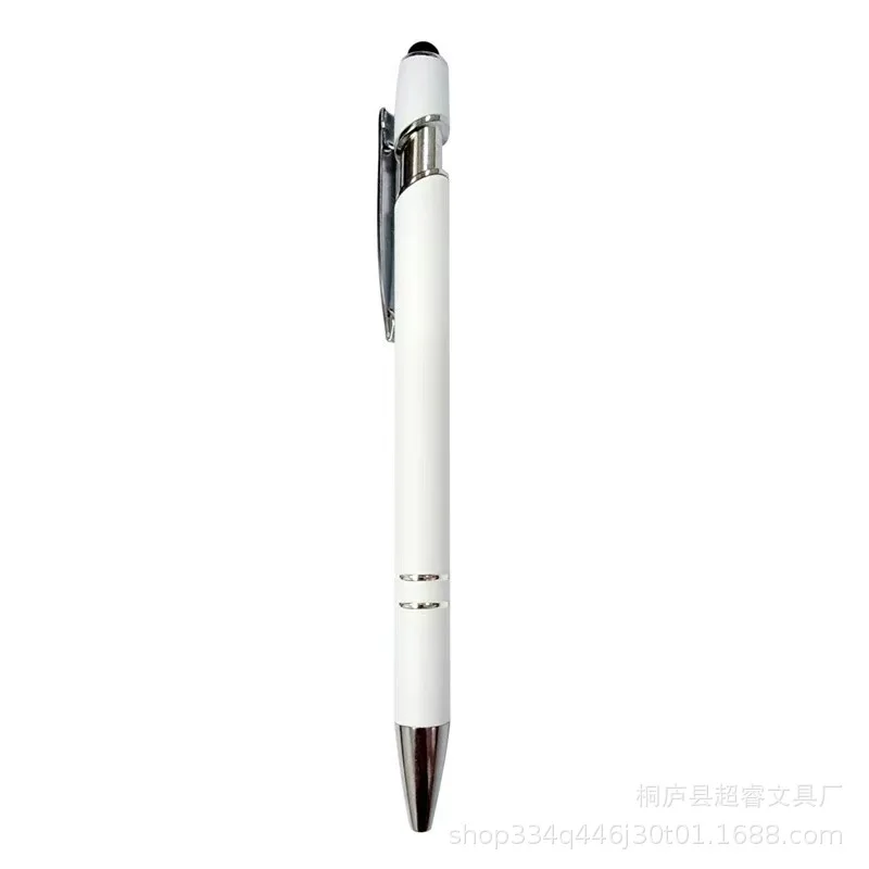 Wholesale stylus ballpoint pen customized logo advertising printing promotional metal soft touch screen pen