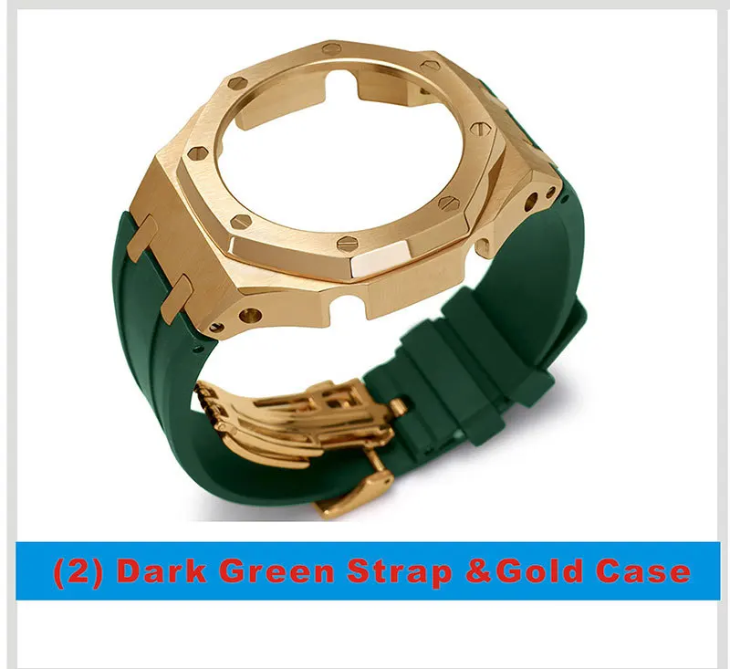 Factory Price Match GA-2100 Silicone Strap Metal watch Case for Gshock ga2100