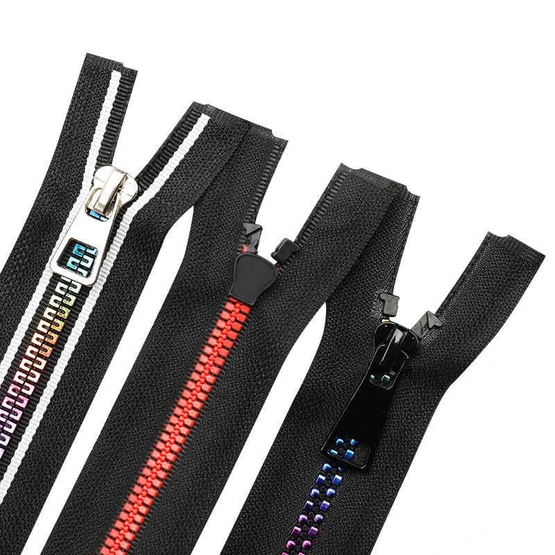 OCO Custom rainbow heart Jacket Cremalleras Plastic Zipper 10 8 5 3 Vislon Zipper Fermeture Eclair open End Resin Zippers