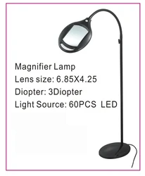Hot Sale Professional Magnifier Lamp Glass Magnifying Lamp Led Floor Task Lamp