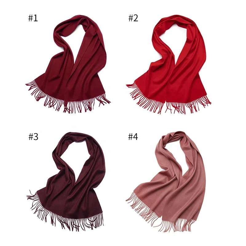 Fashion Designer Cashmere Scarves With Tassels Solid Color Pashmina Scarf Luxury Scarf Cashmere
