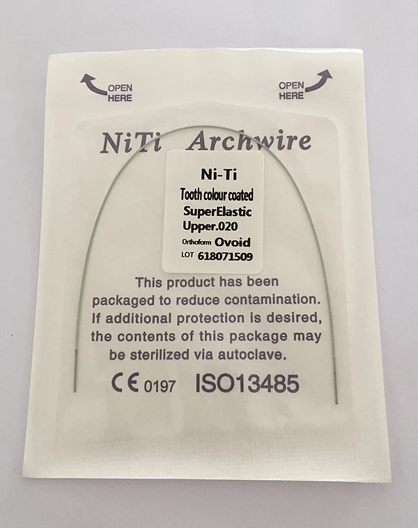 Dental Orthodontic Nitinol Color White Coated Arch Wire