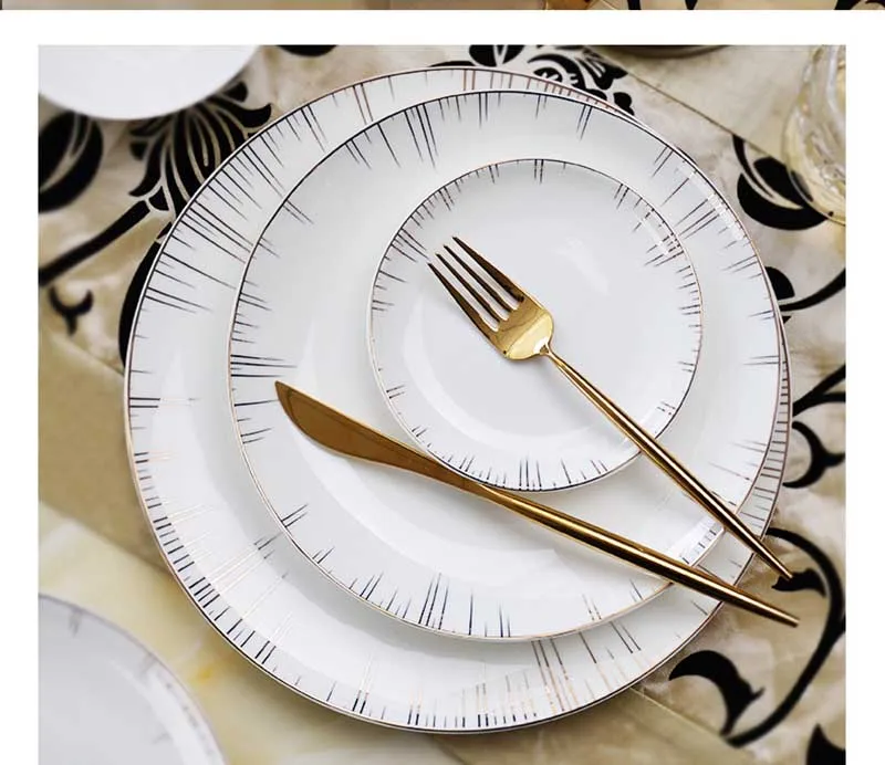 New design Luxury Ceramic Dinner Set Fine Bone ChinA Tableware Porcelain dinnerware set