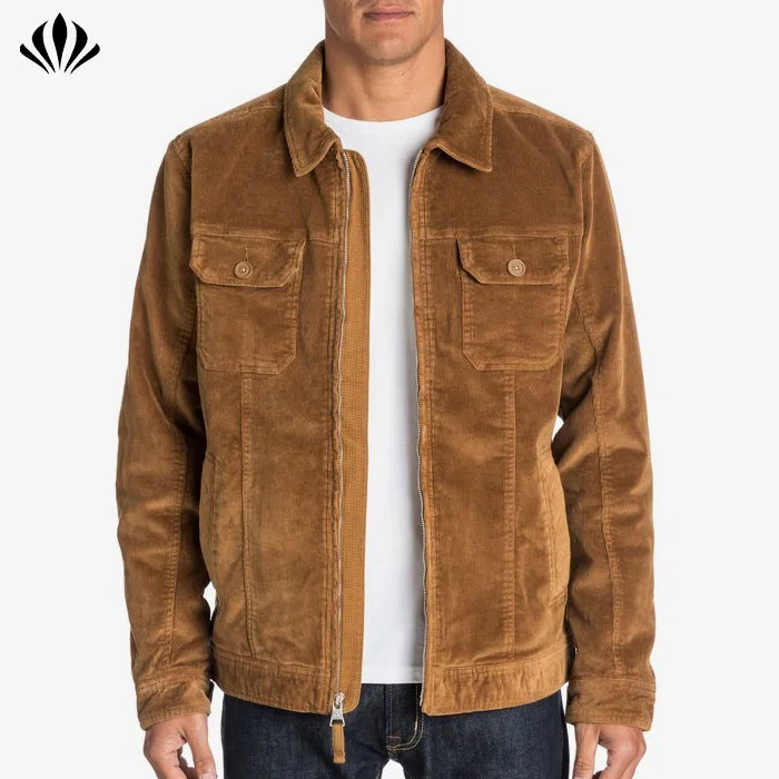 Mens Brown Color Stretch Corduroy Jacket Wholesale From China Supplier At Competitive Price