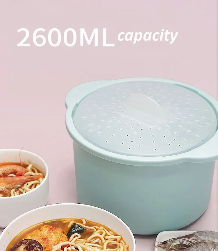 New Multifunctional Plastic Microwave Rice Cooker and Bento Lunch Box Insulated Food Steamer Pot