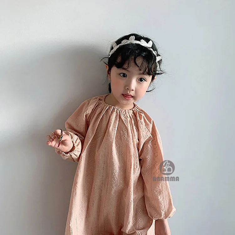 Boutique Girls Kids Dresses Long Spring Baby Clothes Princess Children Wear Embroidery Custom Toddler Girls Clothing