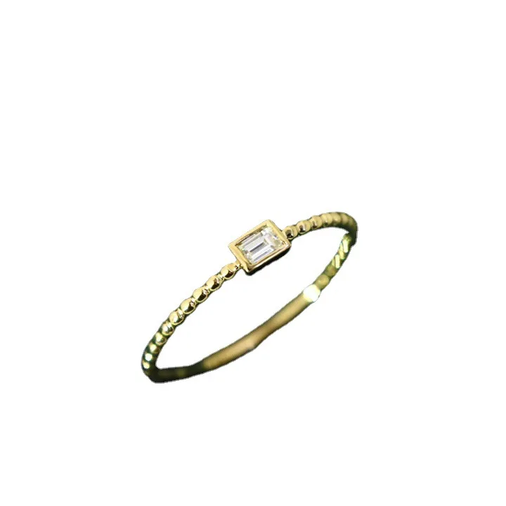 S925 Sterling Silver Square Ring for Unisex Niche Design with Luxury Personality Simple Creative Joker Ring Zircon Stone Women