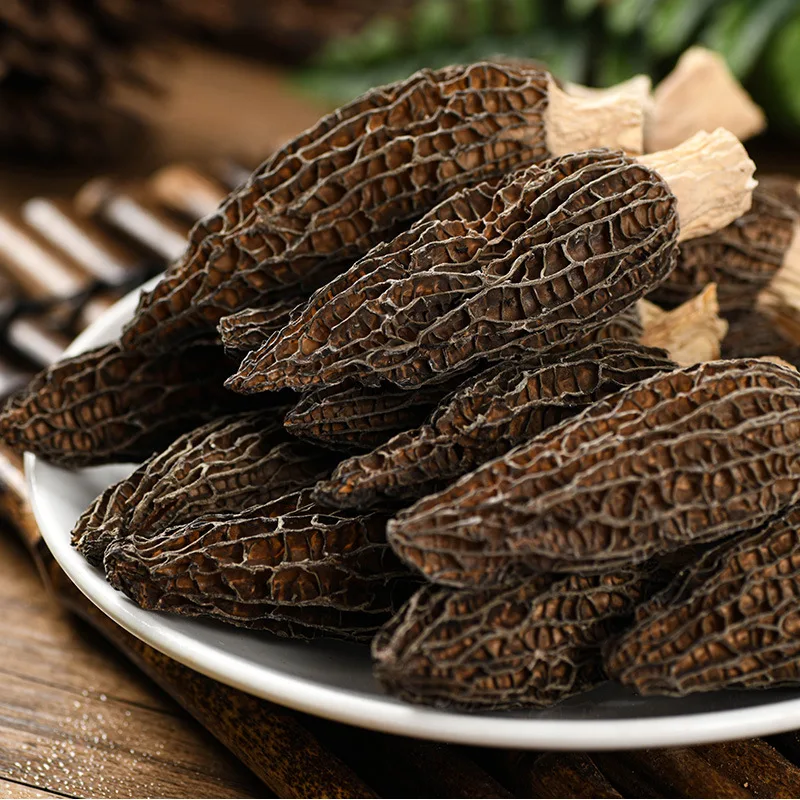 Seasonal New Crop Cutting stems Handle 3-5cm Black Morel mushrooms Yunnan Morchella Mushroom Dried Morel Morchella Mushroom