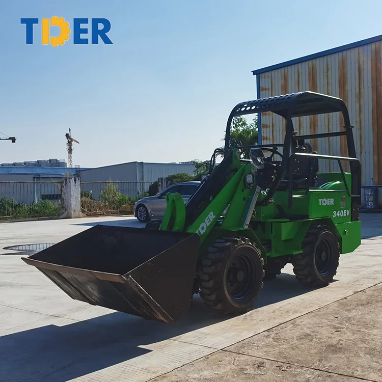TDER electric wheel loader 900kg 1500kg 0.9 ton 1.5 ton  electric front end loader for garden tractor